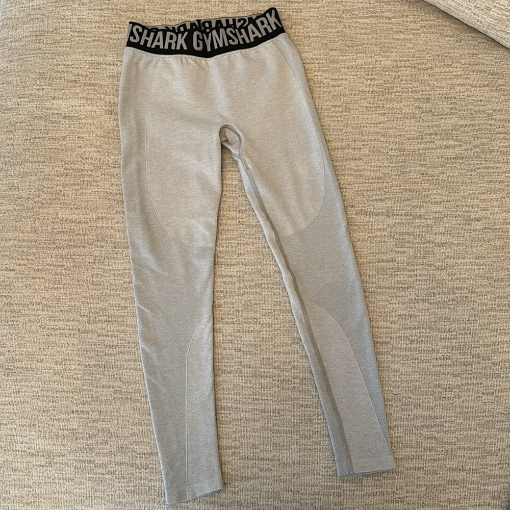 Gymshark Flex Leggings - Light Grey Marl/Black Small
